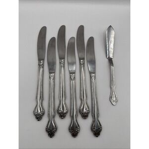 Lot of 6 SaladMaster Dinner Butter Knives & 1 SaladMaster Spreader Knife